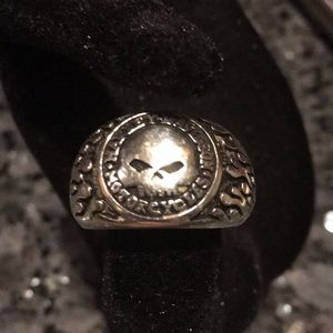 Harley Davidson Flaming Skull Ring .925 size 10.5